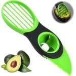 Allecto Plus - 3-in-1 avocado-mes van roestvrij staal voor eenvoudig snijden en verwijderen van avocadopit - geschikt voor huishouden en keuken - avocado-accessoire met appelsnijder en ananassnijder