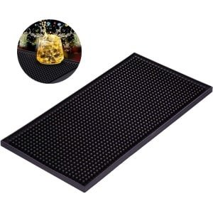 Allecto Plus - Afdruipmat voor servies en koffietamper - Sneldrogend - Bar en keuken accessoire - 30 x 15 cm - Zwart