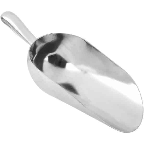 Allecto Plus - Aluminium ijs schep voor diepvries en keuken - Voedsel buffet accessoire voor snoep, bloem en ijs - Thuis en voor bruiloftfeesten - 1 stuk