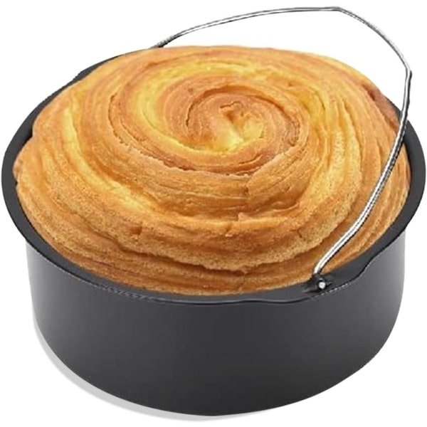 Allecto Plus - Cake Tin 7 inch Carbon Steel Non-Stick Bakvorm voor Airfryer - Accessoire voor keuken - Met handvat.