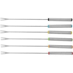 Allecto Plus - Fonduevorken Set van 6 stuks voor Keuken - RVS Vorken voor Fonduepan - Servies voor Gebraden Vlees en Chocolade Dessert Fontein - Kaasfondue Accessoires