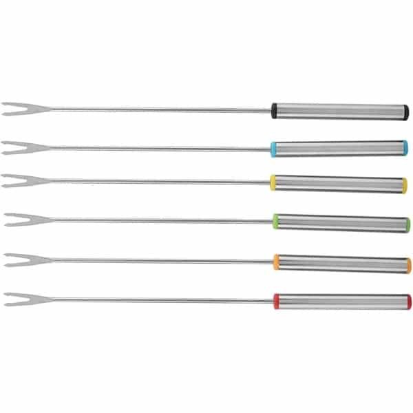 Allecto Plus - Fonduevorken Set van 6 stuks voor Keuken - RVS Vorken voor Fonduepan - Servies voor Gebraden Vlees en Chocolade Dessert Fontein - Kaasfondue Accessoires