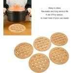 Allecto Plus - Hittebestendige Onderzetters voor Warme Gerechten - Bamboe Tafel Mat - Pot Mat - Antislipmatten - Theepot Onderzetter - Rond 18CM - Thuis Keuken Accessoires