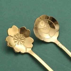 Allecto Plus - Koffielepels Bloemen Theelepel Dessertlepel 10 Stuks - RVS Lepel voor Water Thee Koffie - Mini Soeplepel voor Milkshake Gelei Mokka Muesli - Keuken Accessoires