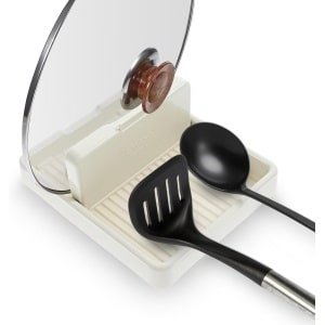 Allecto Plus - Lepelsteun en Dekselhouder voor Fornuis | Top Keukengerei Rest en Accessoires | Multifunctioneel Gadget Rack voor Koken | Handig voor Lepels, Potdeksels en Spatels - 1 Stuks