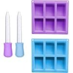 Allecto Plus - Mal voor Rechthoekige en Druppelvormige Siliconenvormen - DIY Accessoires voor Keuken - Zeep, Chocolade en Cake maken - Set van 4 stuks