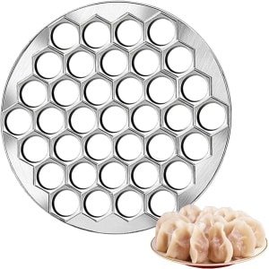 Allecto Plus - Pelmeni Maker voor Dumplings - 37 Gaten Ravioli Vorm - Deegpers en Gebakgereedschap - Keuken Accessoire van Aluminiumlegering - Ravioli Snijder