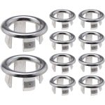 Allecto Plus - Ronde Overloop Ring voor Keuken- en Badkamerwastafel - 10 stuks - Zilverkleurig - Geschikt voor 22-24mm Diameter - Drain Cap - Wastafel Accessoires.