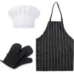 Allecto Plus - Schort en accessoires voor volwassenen - Verstelbaar en waterdicht - Kookset met 3 zakken - Geschikt voor keuken, bakken, BBQ - Meerkleurig - Eén Maat