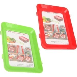 Allecto Plus - Set van 2 voedselcontainers voor de koelkast | Worsthouder | Herbruikbaar dienblad voor levensmiddelen | Keuken accessoire voor camping hotels | Voedselopslag | Handige hulp