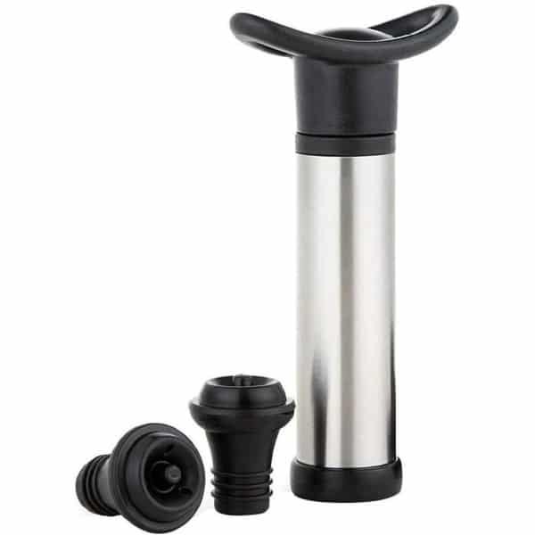 Allecto Plus - Set van wijnstoppers voor vacuümpomp - 1 stuk roestvrijstalen wijnstopper met 2 flessenstoppen - verzegelde wijnplug - thuis keuken bar accessoires