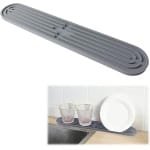 Allecto Plus - Siliconen Afdruipmat 43 x 78 cm voor Servies en Glazen - Barmat Vaatwasmachinebestendig - Grijs Kleur - Snijplanken - Flessen - Keuken Accessoire.