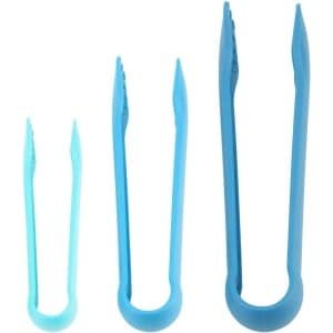 Allecto Plus - Siliconen Tangen Set voor Keuken - Multifunctioneel en Handig - Broodtangen, Voedselklemmen en Saladeclips - Keukentool Set - 6/8/10 inch - Blauw - Bakken en Koken Accessoires