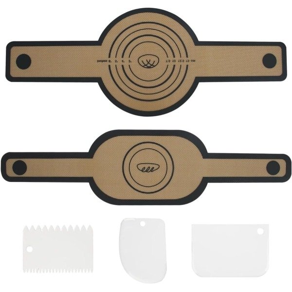 Allecto Plus - Siliconen bakmat 2 stuks | Bakmat met lange handgrepen | Herbruikbare deegmat | Bakonderlegger voor Dutch Oven | Keuken accessoires