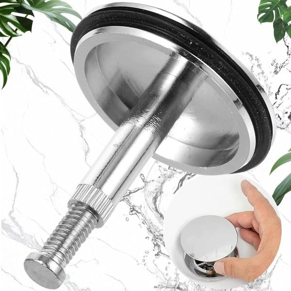 Allecto Plus - Universele Badstop van Massief Messing 43mm - Wastafel Afvoerstop - Verstelbare Schroef - Badkuip en Keuken Wastafel Accessoire