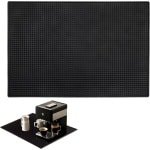 Allecto Plus - Zwarte Bar Mat 30 x 15 cm - Siliconen Drogen Mat Accessoires Tafelgerei - 1cm Dik - Anti Slip - Druppel Mat voor Bar, Club, Keuken, Café - Rubberen Bar Mat - Koffie