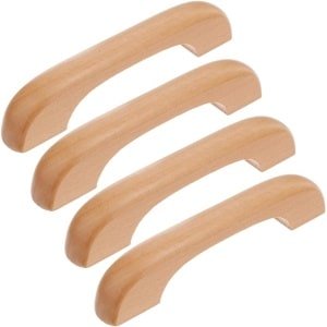 Allecto Premium - Houten meubeldeurgrepen set voor kasten en dressoirs - Beuken knoppen voor keuken en lade - Meubels en kledingkast accessoires - 4 stuks