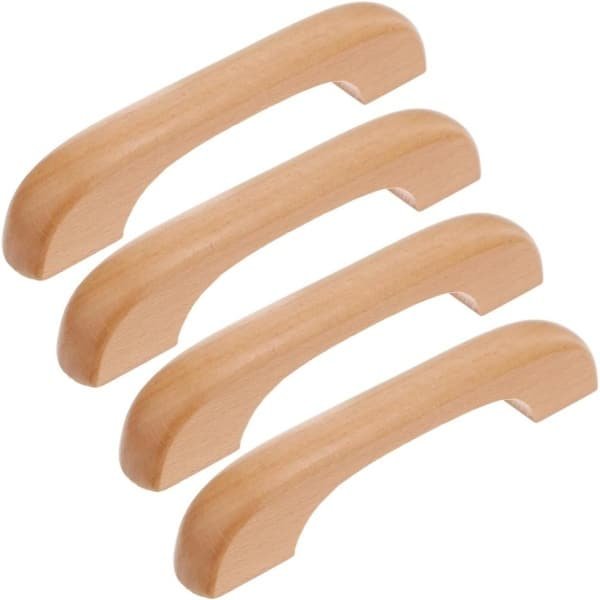Allecto Premium - Houten meubeldeurgrepen set voor kasten en dressoirs - Beuken knoppen voor keuken en lade - Meubels en kledingkast accessoires - 4 stuks