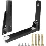 Allecto Premium - Magnetron Houder RVS Wandplank Opvouwbaar - Pack van 2 - Uitschuifbaar - Keuken Accessoires - Roestvrij Staal