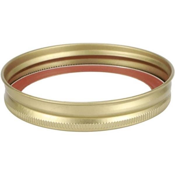 Allecto Premium - Tien stuks glazen pot deksels voor inblikken - Rond voedselcontainer deksel - Keuken accessoire - Lekvrij en veilig - (70mm Gouden ronde ring + dekselplaat)
