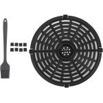 Allecto Premium - Vervangingsbak voor Friteuse met Siliconenborstel en Anti-aanbaklaag - Ronde Frituurplaat voor Luchtfriteuses - Accessoires voor Keuken en Restaurant - 20 cm.