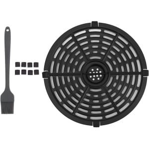 Allecto Premium - Vervangingsbak voor Friteuse met Siliconenborstel en Anti-aanbaklaag - Ronde Frituurplaat voor Luchtfriteuses - Accessoires voor Keuken en Restaurant - 20 cm.