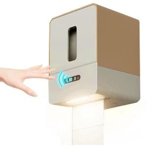 Automatische Paper Towel Dispenser - Touchless - Slim Wandmontage Rol Papier Houder - Elektrische Rol Papier Handdoek Dispenser met Nachtlampje voor Keuken Badkamer Hotel