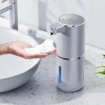 Automatische Zeepdispenser 380 ml wandbevestiging contactloos elektrische zeepdispenser met sensor USB-oplaadbaar schuimzeepdispenser voor badkamer keuken kantoor zilver - gebruiksvriendelijk - handsfree