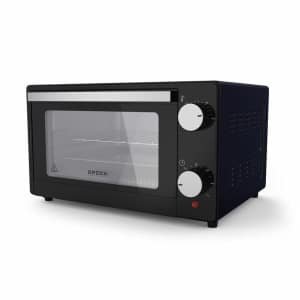 BROCK Elektrische Mini Oven 9L - Vrijstaande Compacte Oven - 650W - 100-230°C - Kleine Bakoven voor Camping of Keuken - Zwart