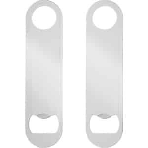 Bierflesopeners set van 2 - Roestvrij stalen platte opener voor bierflessen - Keuken en bar accessoire - Geschikt voor restaurant - Zilverkleurig
