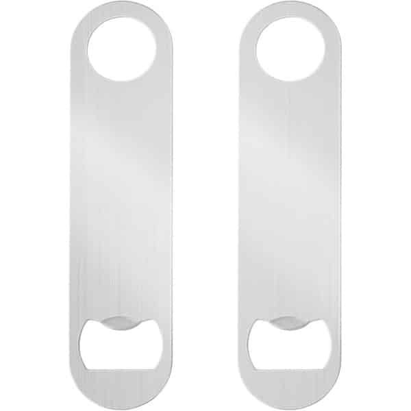 Bierflesopeners set van 2 - Roestvrij stalen platte opener voor bierflessen - Keuken en bar accessoire - Geschikt voor restaurant - Zilverkleurig