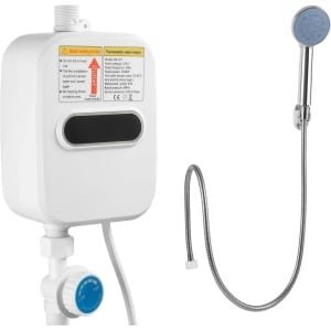 Boiler - Doorstroomboiler - 220 V Waterverwarmer - Energiezuinige Boilers - Kleine Boilers - Mini-Boiler - Instant Elektrische Boiler - 30-55 °C - IPX4 - 3500 W - Warmwaterboiler met 1/2 inch Douchekop voor Keuken, Badkamer, Thuis