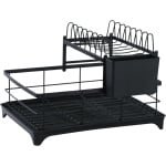 Caryota Keuken Verstelbaar Afdruiprek - Droogrek - Keuken Accessoires - RVS - Zwart - 40x28x29.5 cm