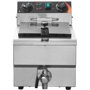 Commerciële Frituurpan Van 1500 W, Elektrische Frituurpan met Mand, 9 L Roestvrij Staal, Tijd- en Temperatuurregeling, Oververhittingsbeveiliging, Ideaal voor Keuken, Restaurant, Café en Bar