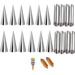 Crème horn mallen set van 20 stuks - kegel en buisvormig van roestvrij staal - bakvormen voor croissant en cannoli - bakken mal - keuken accessoires