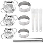 Dough Bag Moulder - 10 Pieces - Stainless Steel - Ravioli Maker - Dumpling Cutter - Pasta Mould Set - 3 Sizes - Keuken Accessoires