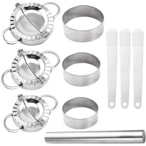 Dough Bag Moulder - 10 Pieces - Stainless Steel - Ravioli Maker - Dumpling Cutter - Pasta Mould Set - 3 Sizes - Keuken Accessoires