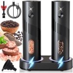 Elektrische Zout- En Pepermolen Set Met Oplaadbare Voet - Automatisch Met LED-Licht En Instelbare Grofheid Voor Keuken En Barbecue