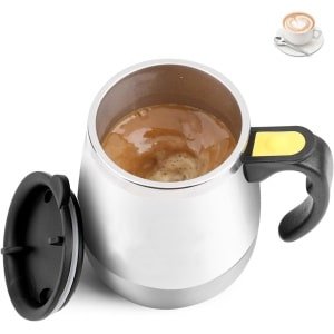 Elektrische roestvrijstalen zelfmengbeker - Roerbeker - Magnetische roerkoffiemok - Wit - Koffieaccessoires - Keuken gadgets