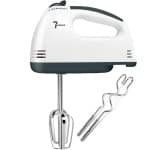 Handmixer, elektrische handgarde, elektrische handmixers voor het bakken, kleine roestvrijstalen handmixer met 7 snelheden, 2 mixers en 2 deeghaken Elektrische handmixers voor het kloppen van eieren en cakes in de keuken