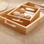 Houten Dienblad met 2 Handvatten - Thee Serveerblad - Rechthoekig Houten Dienblad - Keuken Accessoire - Medium Formaat 30 x 20 cm - Thuis en Keuken Decoratie