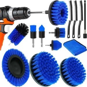JGS Premium - 14-Delige Boorborstelset met 9 Reinigingsborstels, Verlengstang en Accessoires - Voor Autovelgen, Keuken en Meer