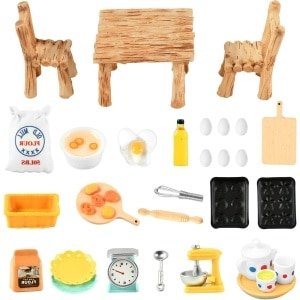 JGS Premium - Accessoires voor miniatuur keuken - Meubels - Miniaturen - Poppenhuis - Tafel en stoelen - Decoraties