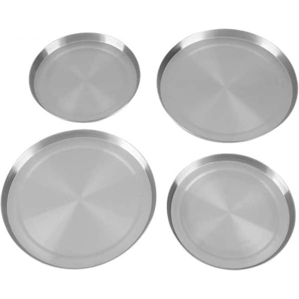 JGS Premium - RVS Kookplaat Beschermers 4 Stuks - Ronde Kookplaat Afdekkingen - Keuken Accessoires - Zilverkleurig