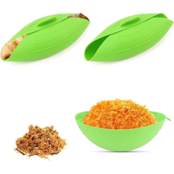 JGS Premium - Set van 2 hittebestendige siliconen broodbakvormen tot 260 °C - 3-in-1 broodvorm voor kneden, bakken en stomen - groen - Keuken accessoires - Kookgerei