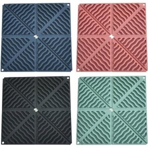 JGS Premium - Siliconen Opvouwbare Matten 4-Pack - Antislip Onderzetters voor Hete Potten, Borden en Kopjes - Keuken Accessoires