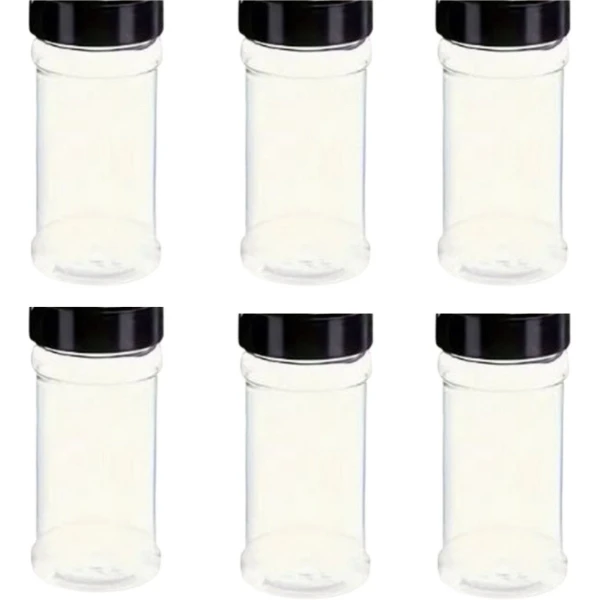 Kruidenpotjes MYLES - Zwart - Kunststof- 11 x 5cm - Set van 6 - Keuken - Accessoires - Spices - Voorraadkast