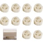 Luffa-spons zeepkussen - 10 stuks - Zeepbeschermers voor zeepbakje - Accessoires voor douche, bad, keuken en werkbladen - Zeephouder van 100% Luffa - Natuurlijke materialen - Duurzaam en milieuvriendelijk