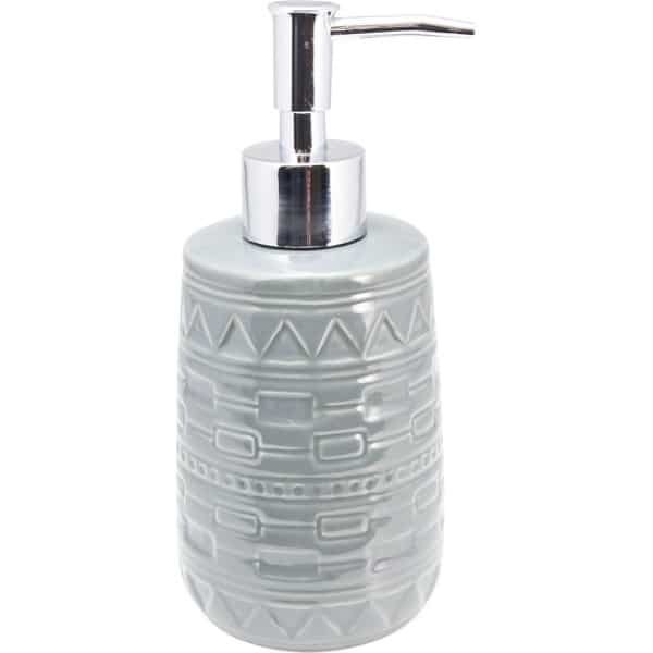 Luxury houseware Zeeppompje/dispenser - grijs - keramiek - 21 cm - toilet/keuken accessoires