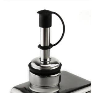 New Age Devi - Schenktuit met Dop - Rubberen afsluiting - Schenkdop - Olie - Diner - Keuken- accessoires - RVS - Zwart - 1 Stuk